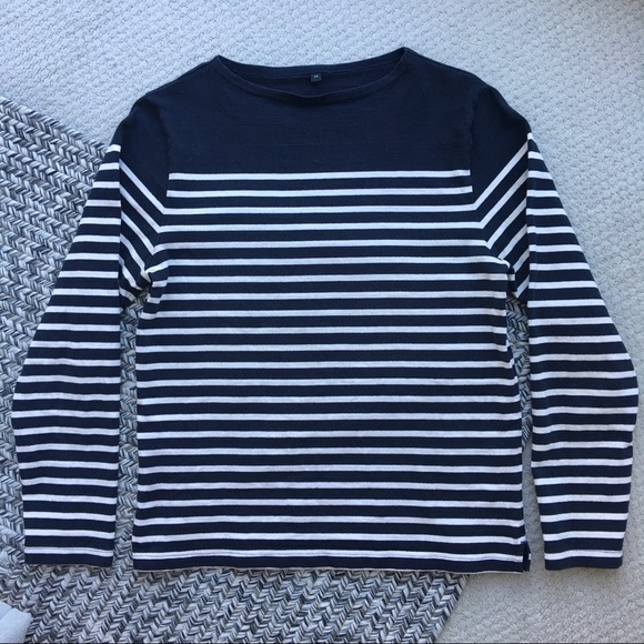 Muji - Unisex Striped Long Sleeve Shirt - Picture 2 of 6